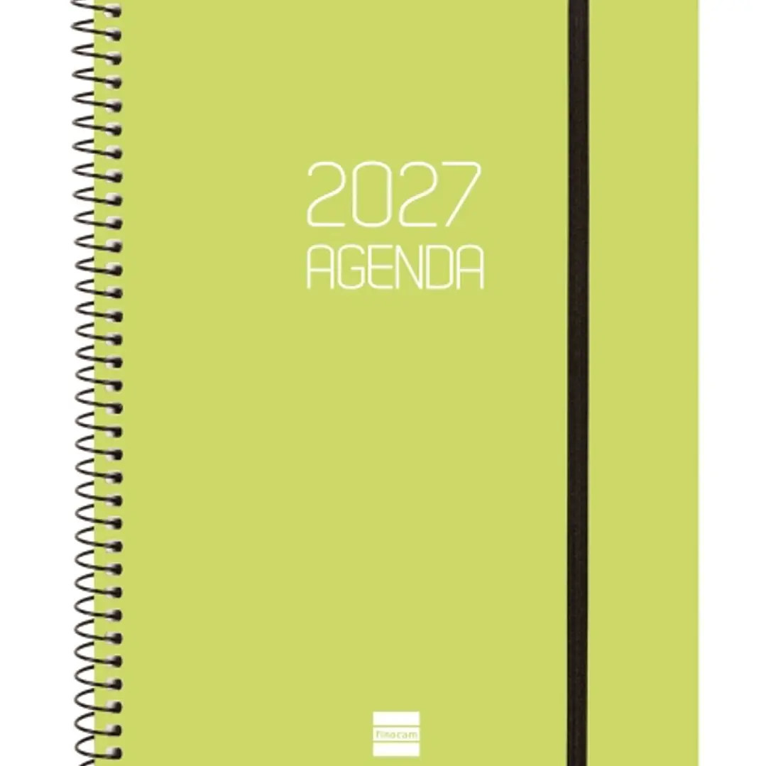 Finocam Espiral Basics Opaque Agenda - Anual 2027 - Semana Vista Horizontal - Formato E10 - 155x212mm - Espiral - Tapa de Polipropileno - Esquinas Mic 1