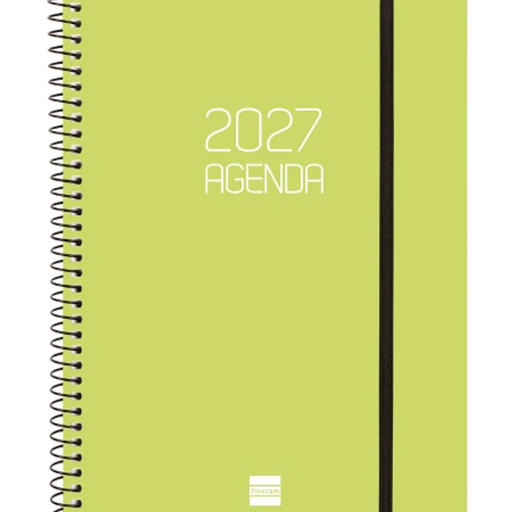 Finocam Espiral Basics Opaque Agenda - Anual 2027 - Semana Vista Horizontal - Formato E10 - 155x212mm - Espiral - Tapa de Polipropileno - Esquinas Mic 1