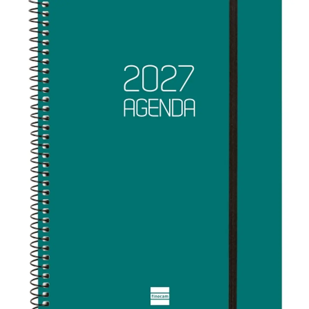 Finocam Espiral Basics Opaque Agenda - Anual 2027 - Semana Vista Horizontal - Formato E10 - 155x212mm - Espiral - Tapa de Polipropileno - Esquinas Mic 1