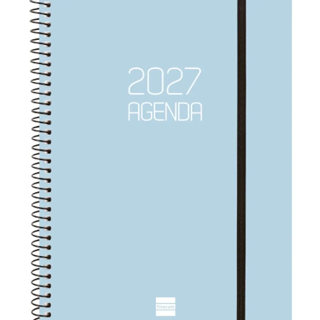 Finocam Espiral Basics Opaque Agenda - Anual 2027 - Semana Vista Horizontal - Formato E10 - 155x212mm - Espiral - Tapa de Polipropileno - Esquinas Mic 1