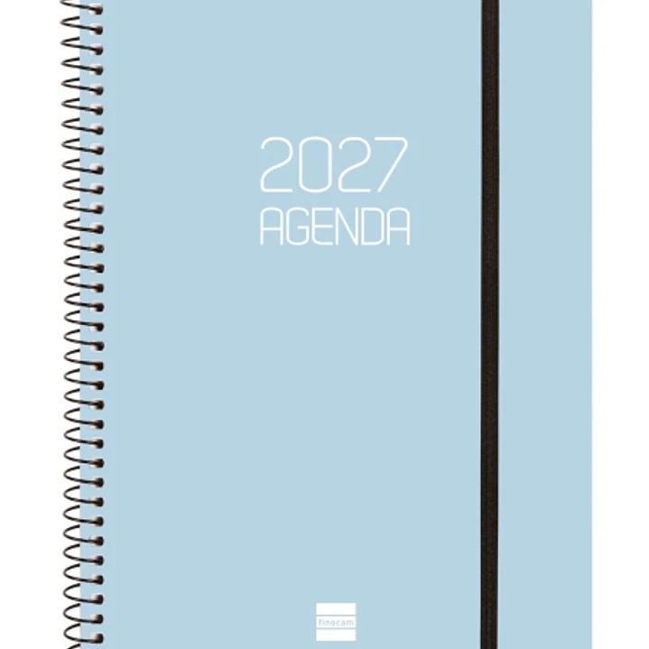 Finocam Espiral Basics Opaque Agenda - Anual 2027 - Semana Vista Horizontal - Formato E10 - 155x212mm - Espiral - Tapa de Polipropileno - Esquinas Mic 1