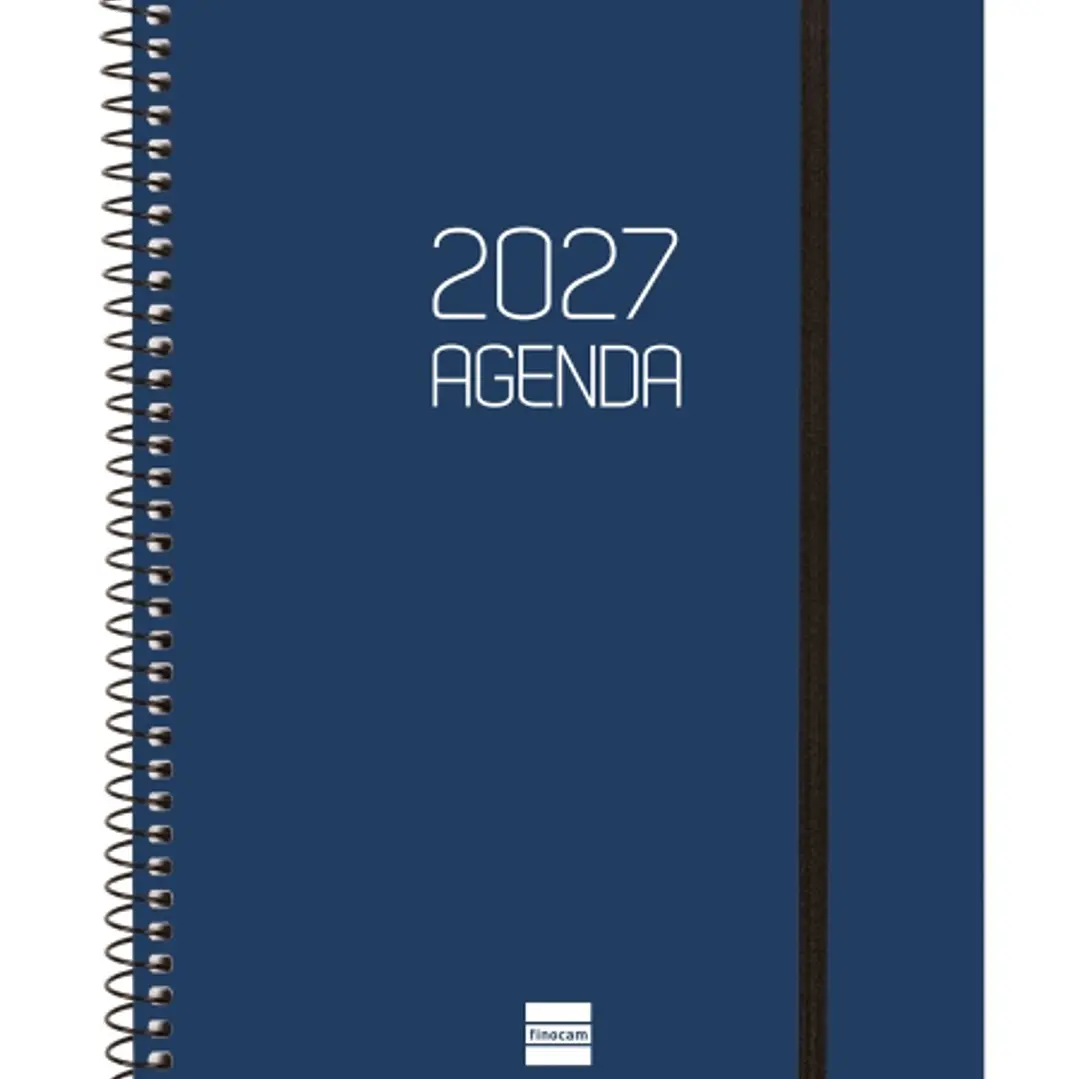 Finocam Espiral Basics Opaque Agenda - Anual 2027 - Semana Vista Horizontal - Formato E10 - 155x212mm - Espiral - Tapa de Polipropileno - Esquinas Mic 1