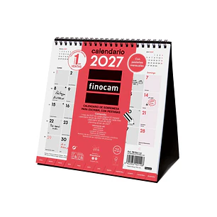 Finocam Neutro Calendario de Sobremesa - Anual 2027 - Mes Vista - Formato S - 190x190mm - Espiral Doble - Papel de 150g/m2 - Espacio para Escribir - C