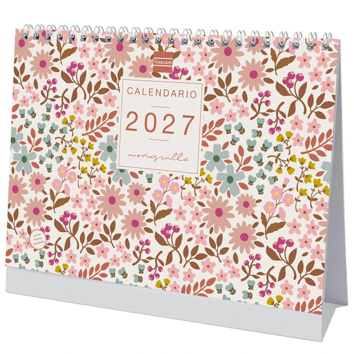 Finocam Moniquilla Calendario de Sobremesa - Anual 2027 - Mes Vista - Formato S - 210x150mm - Espiral Doble - Papel de 170g/m2 - Ilustraciones Surtida 1