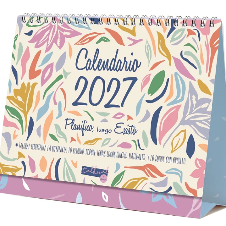 Finocam Talkual Calendario de Sobremesa - Anual 2027 - Mes Vista - Formato S - 210x150mm - Espiral Doble - Papel de 135g/m2 - Espacio para Escribir -  1