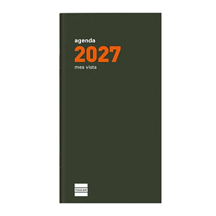 Finocam P497C Recambio para Agenda Plana en Catalan - Anual 2027 - Mes Vista - Formato PL4 - 80x150mm - Papel de 90g/m2 - Color Crema