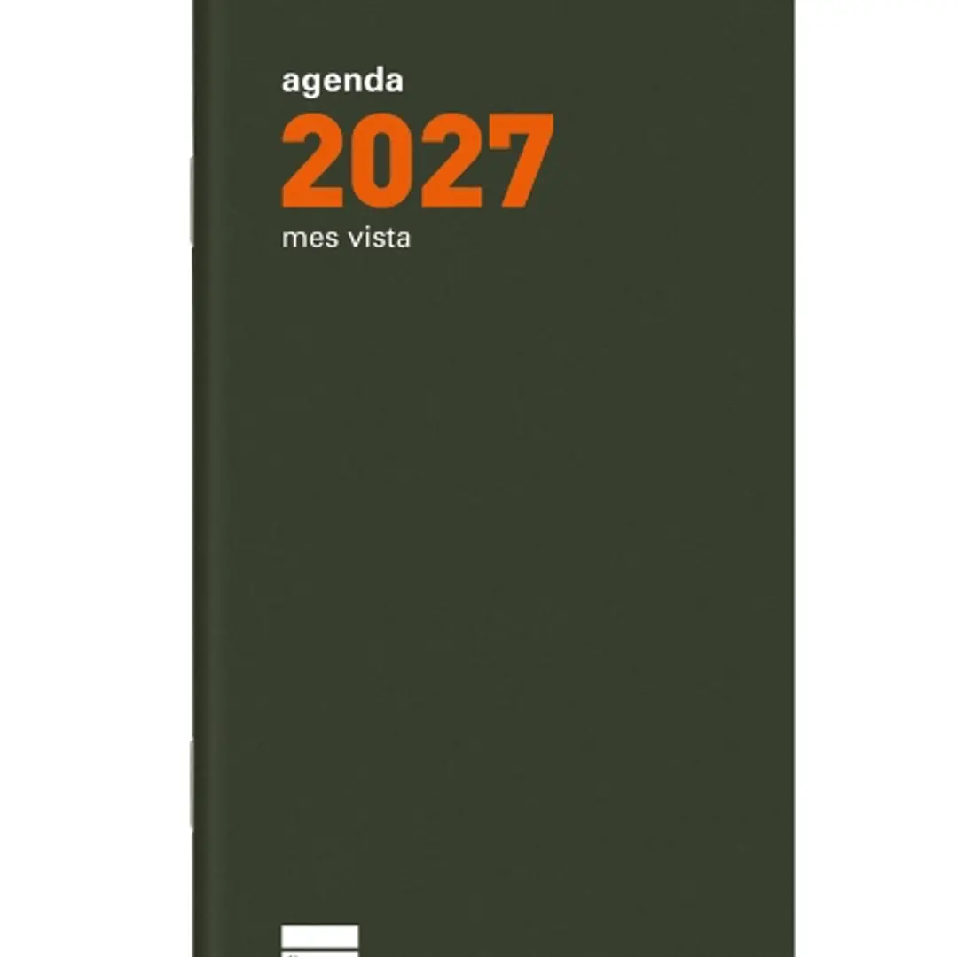 Finocam P497C Recambio para Agenda Plana en Catalan - Anual 2027 - Mes Vista - Formato PL4 - 80x150mm - Papel de 90g/m2 - Color Crema 1