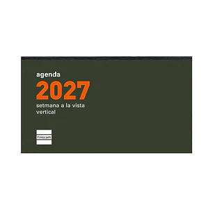 Finocam P199C Recambio para Agenda Plana en Catalan - Anual 2027 - Semana Vista Vertical - Formato PL1 - 64x118mm - Papel de 60g/m2 - Color Crema