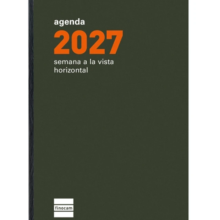 Finocam P394 Recambio para Agenda Plana - Anual 2027 - Semana Vista Horizontal - Formato PL3 - 82x127mm - Papel de 60g/m2 - Color Crema 1
