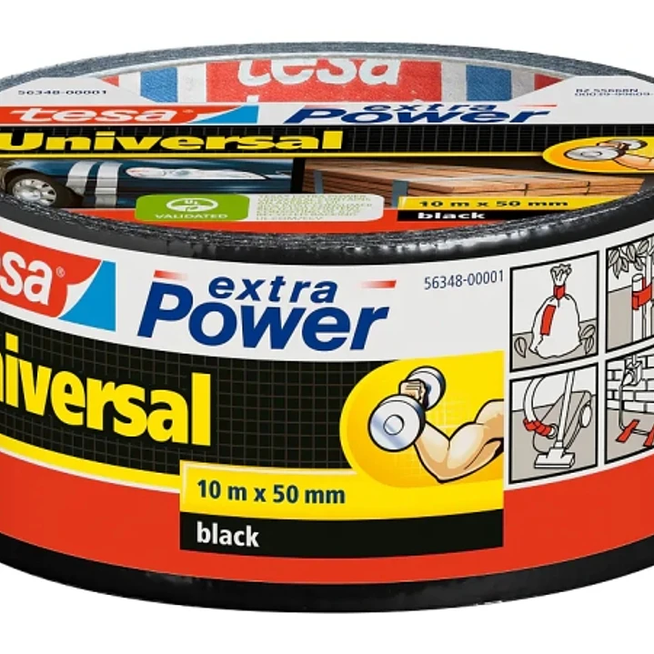 Tesa Extra Power Universal Cinta Adhesiva Americana Multiusos 50mm x 10 Metros - Fuerte Poder de Pegado - Se Rompe Facilmente con la Mano - Resistente 1