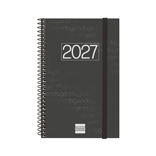 Finocam Espiral Basics Year Agenda - Anual 2027 - Semana Vista Horizontal - Formato E5 - 117x181mm - Espiral - Tapa de Polipropileno - Esquinas Microp