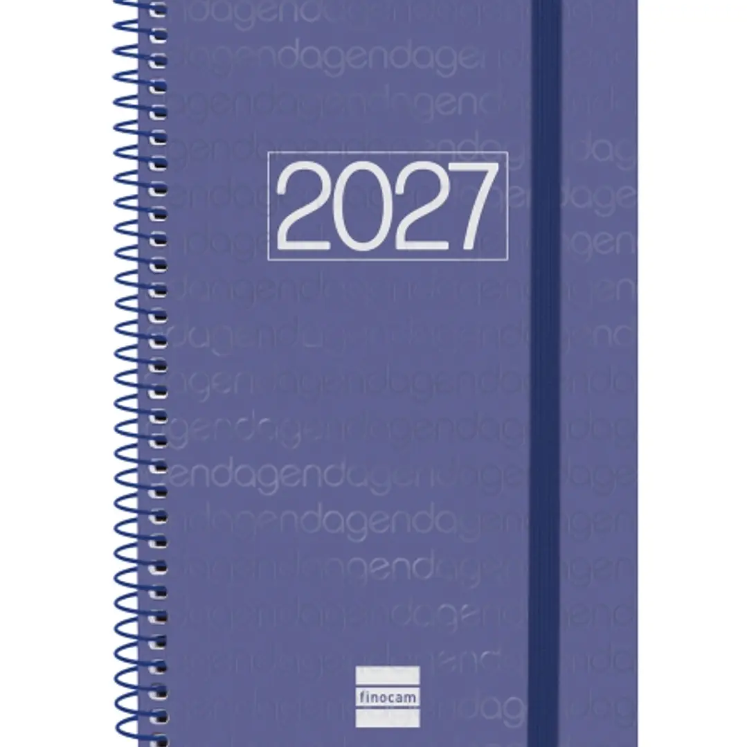 Finocam Espiral Basics Year Agenda - Anual 2027 - Semana Vista Horizontal - Formato E5 - 117x181mm - Espiral - Tapa de Polipropileno - Esquinas Microp 1