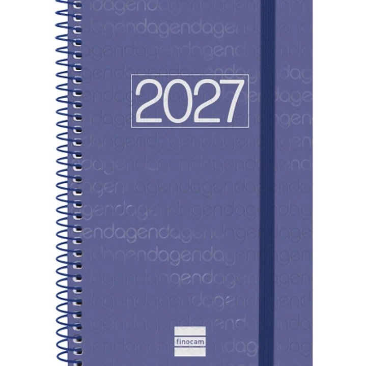 Finocam Espiral Basics Year Agenda - Anual 2027 - Semana Vista Horizontal - Formato E5 - 117x181mm - Espiral - Tapa de Polipropileno - Esquinas Microp 1