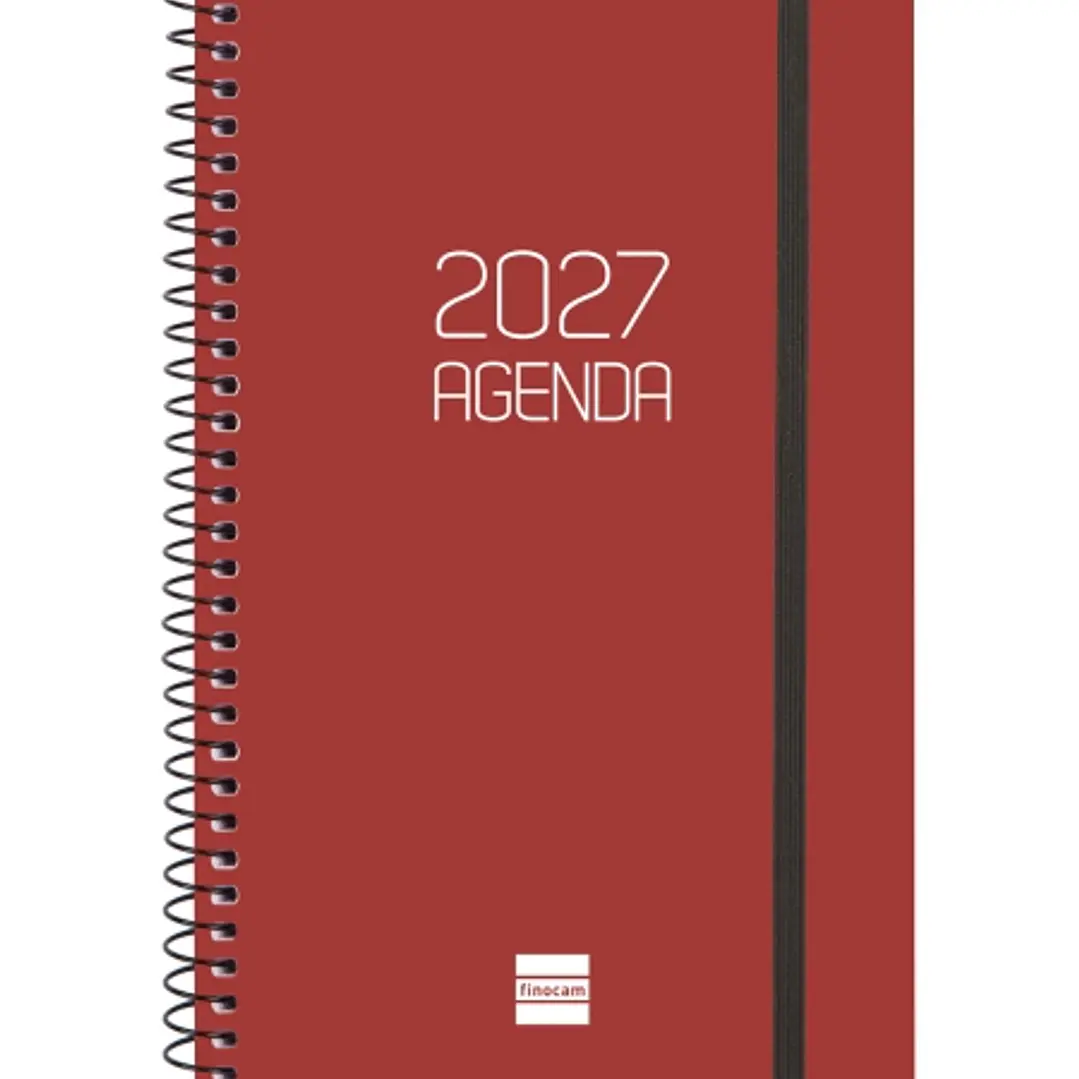 Finocam Espiral Basics Opaque Agenda - Anual 2027 - Semana Vista Horizontal - Formato E5 - 117x181mm - Espiral - Tapa de Polipropileno - Esquinas Micr 1