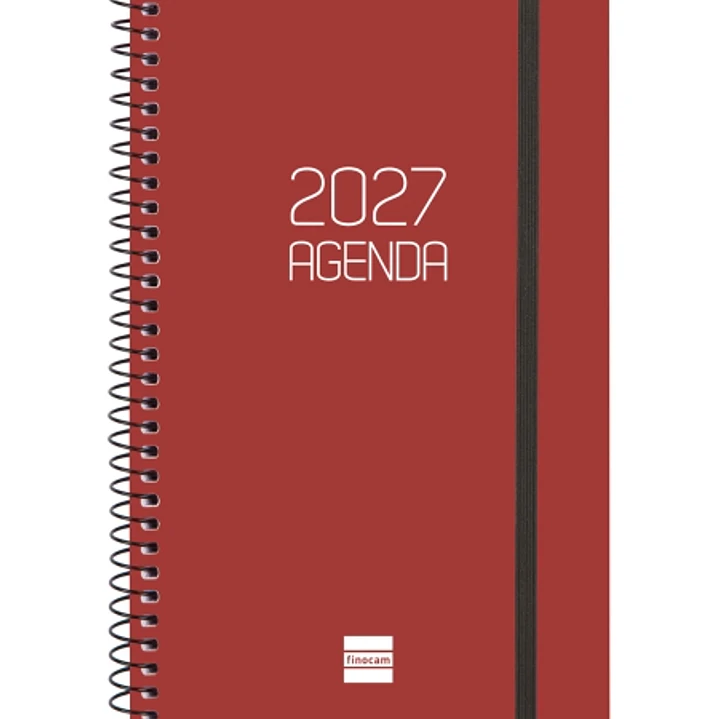 Finocam Espiral Basics Opaque Agenda - Anual 2027 - Semana Vista Horizontal - Formato E5 - 117x181mm - Espiral - Tapa de Polipropileno - Esquinas Micr 1