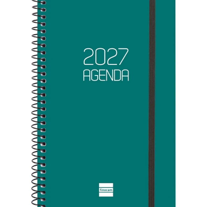 Finocam Espiral Basics Opaque Agenda - Anual 2027 - Semana Vista Horizontal - Formato E5 - 117x181mm - Espiral - Tapa de Polipropileno - Esquinas Micr 1