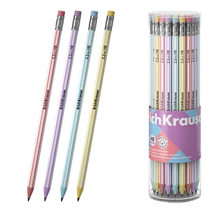 ErichKrause Blend Lapiz de Grafito con Goma de Borrar - Mina HB - Cuerpo Hexagonal - Plastico - Agarre Ergonomico - Colores Surtidos