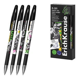 ErichKrause R-301 Magic Gel Stick Dino Hobby Boligrafo Borrable - Modelos Surtidos - Trazo 0.4mm - Tinta de Gel - Resistente al Agua - Secado Rapido -
