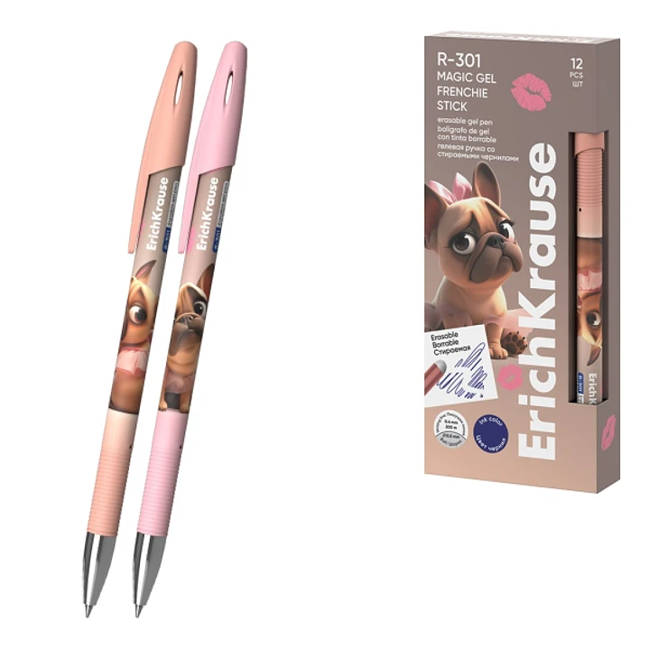 ErichKrause R-301 Magic Gel Stick Frenchie Boligrafo Borrable - Modelos Surtidos - Trazo 0.4mm - Tinta de Gel - Resistente al Agua - Secado Rapido - C 1