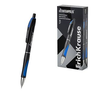 ErichKrause MEGAPOLIS Concept Portaminas - Mina HB de 0.9mm - Agarre de Goma - Pinza - Cuerpo Redondo - Ergonomico - Color Negro