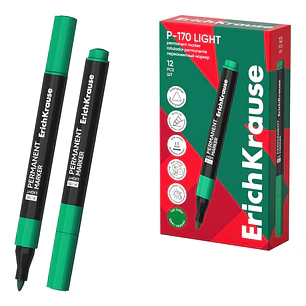 ErichKrause P-170 light Rotulador Permanente - Punta Conica - Trazo de 2.5mm - Resistente al Agua y a la Luz - Multisuperficie - Cuerpo Triangular - C