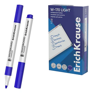 ErichKrause W-170 light Rotulador para Pizarra Blanca - Facil de Borrar - Punta Conica - Trazo de 2.5mm - Secado Rapido - Cuerpo Triangular - Color Az