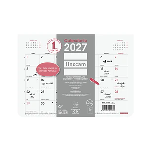 Finocam Trendy Chic Calendario con Iman - Anual 2027 - Mes Vista - Formato S - 210x150mm - Encolado - Papel de 120g/m2 - Espacio para Escribir - Color