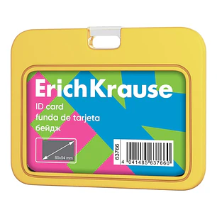 ErichKrause Neon Funda para Tarjeta - Orientacion Horizontal - Silicona - Formato 54x85mm - Color Amarillo