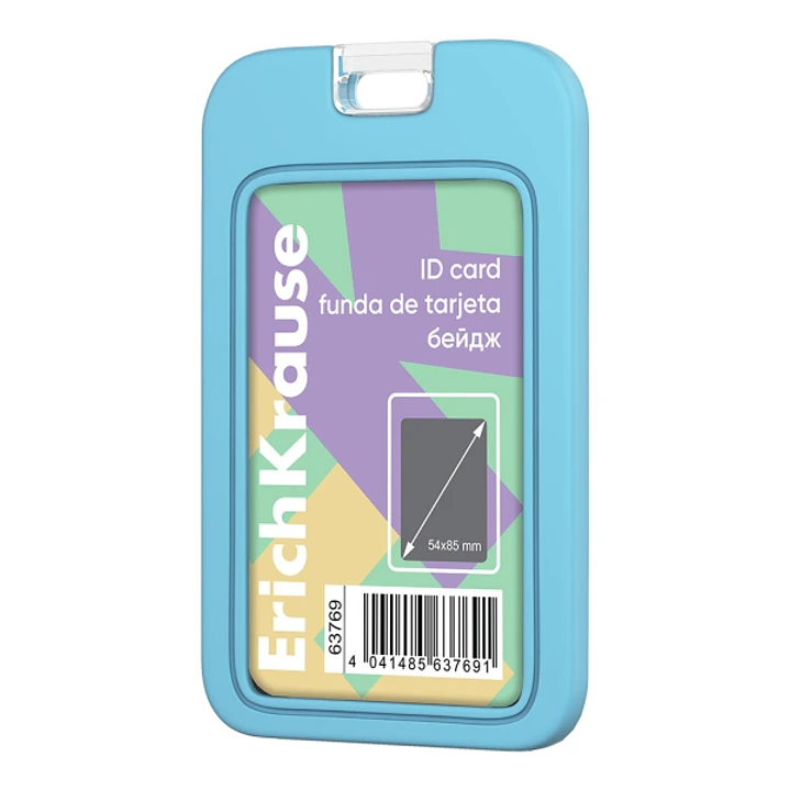 ErichKrause Pastel Funda para Tarjeta - Orientacion Vertical - Silicona - Formato 54x85mm - Color Azul 1