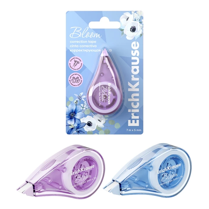 ErichKrause EasyMask Pastel Bloom Cinta Correctora - 5mm de Ancho - 7 Metros Lineales - Uso Ambidiestro - Colores Surtidos 1