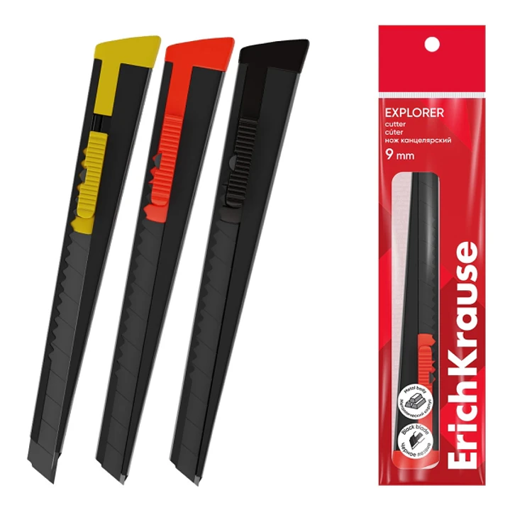 ErichKrause Explorer Cuter Metalico - Hoja de 9mm de Ancho - Colores Surtidos 1