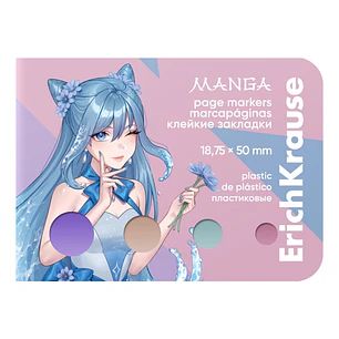 ErichKrause Manga Pack de 4 Blocs de 25 Marcadores de Pagina - Reposicionables - Plastico - 18.75X50mm - Colores Surtidos