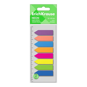 ErichKrause Neon Arrows Pack de 8 Blocs de 25 Marcadores de Pagina - Reposicionables - Plastico - 12x45mm - Colores Surtidos