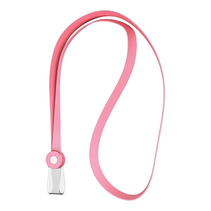 ErichKrause Colgante para Funda de Tarjeta - Silicona - 12mm de Ancho - 40cm de Largo - Color Rosa