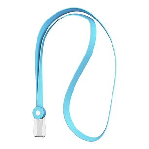 ErichKrause Colgante para Funda de Tarjeta - Silicona - 12mm de Ancho - 40cm de Largo - Color Azul Claro