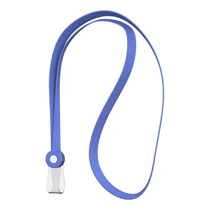 ErichKrause Colgante para Funda de Tarjeta - Silicona - 12mm de Ancho - 40cm de Largo - Color Azul