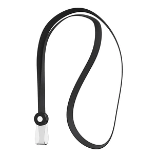 ErichKrause Colgante para Funda de Tarjeta - Silicona - 12mm de Ancho - 40cm de Largo - Color Negro