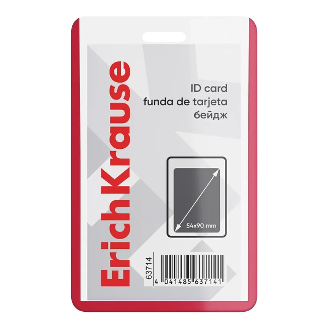 ErichKrause Funda para Tarjeta - Orientacion Vertical - PVC - Formato 54X90mm - Color Rojo 1