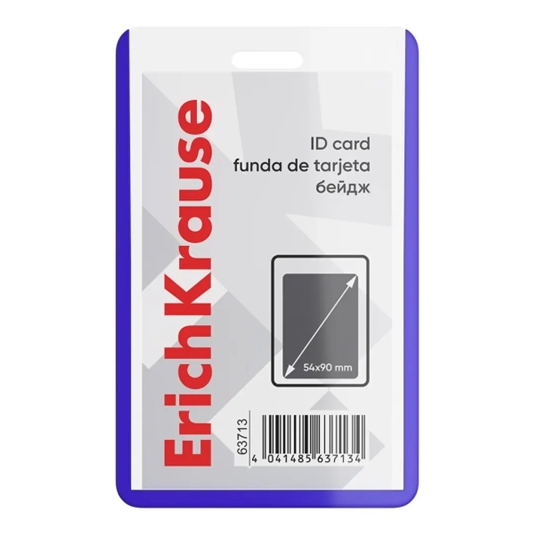 ErichKrause Funda para Tarjeta - Orientacion Vertical - PVC - Formato 54X90mm - Color Azul 1