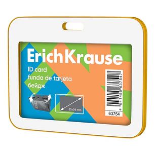 ErichKrause Neon Funda para Tarjeta - Orientacion Horizontal - Polipropileno - Formato 54x85mm - Color Amarillo/Blanco