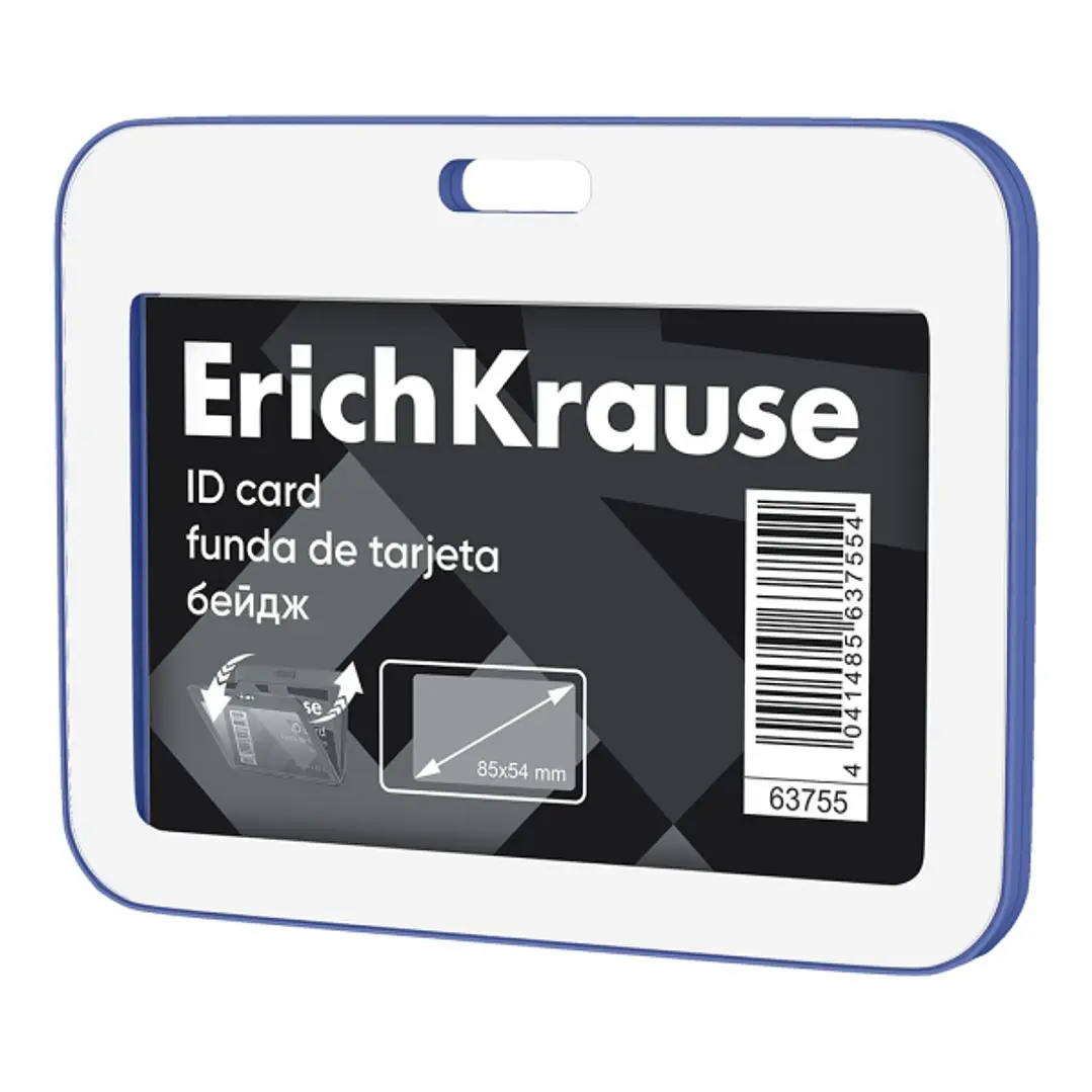ErichKrause booklet Funda para Tarjeta - Orientacion Horizontal - Polipropileno - Formato 54x85mm - Color Azul/Blanco 1