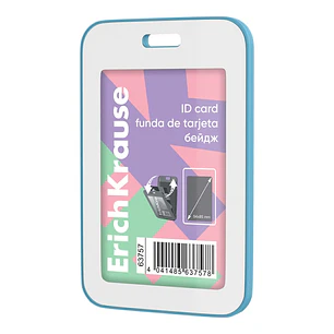 ErichKrause Pastel Funda para Tarjeta - Orientacion Vertical - Polipropileno - Formato 54x85mm - Color Azul/Blanco