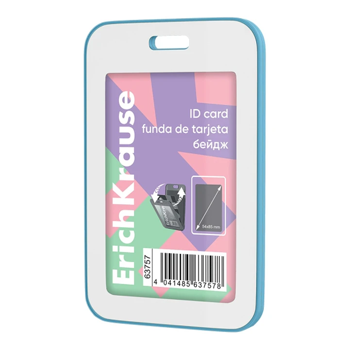 ErichKrause Pastel Funda para Tarjeta - Orientacion Vertical - Polipropileno - Formato 54x85mm - Color Azul/Blanco 1