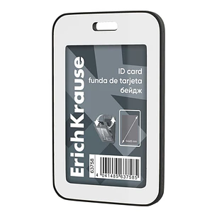 ErichKrause Funda para Tarjeta - Orientacion Vertical - Polipropileno - Formato 54x85mm - Color Negro/Blanco