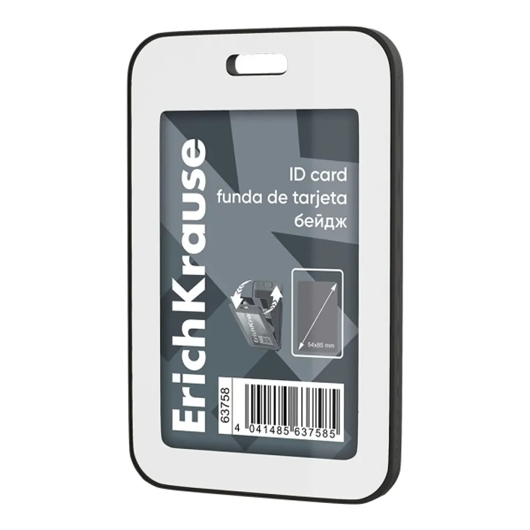 ErichKrause Funda para Tarjeta - Orientacion Vertical - Polipropileno - Formato 54x85mm - Color Negro/Blanco 1