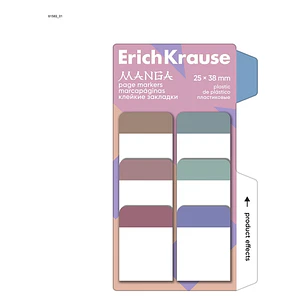 ErichKrause Manga Pack de 6 Blocs de 10 Marcadores de Pagina - Reposicionables - Plastico - 25X38mm - Colores Surtidos