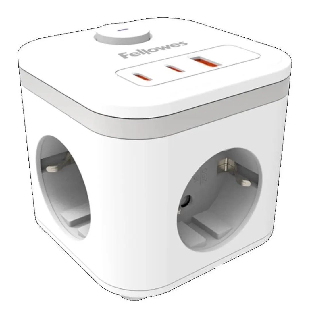 Fellowes Cubo Multienchufe USB Blanco 1