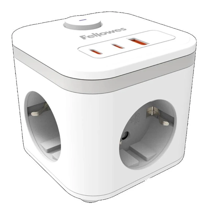 Fellowes Cubo Multienchufe USB Blanco 1