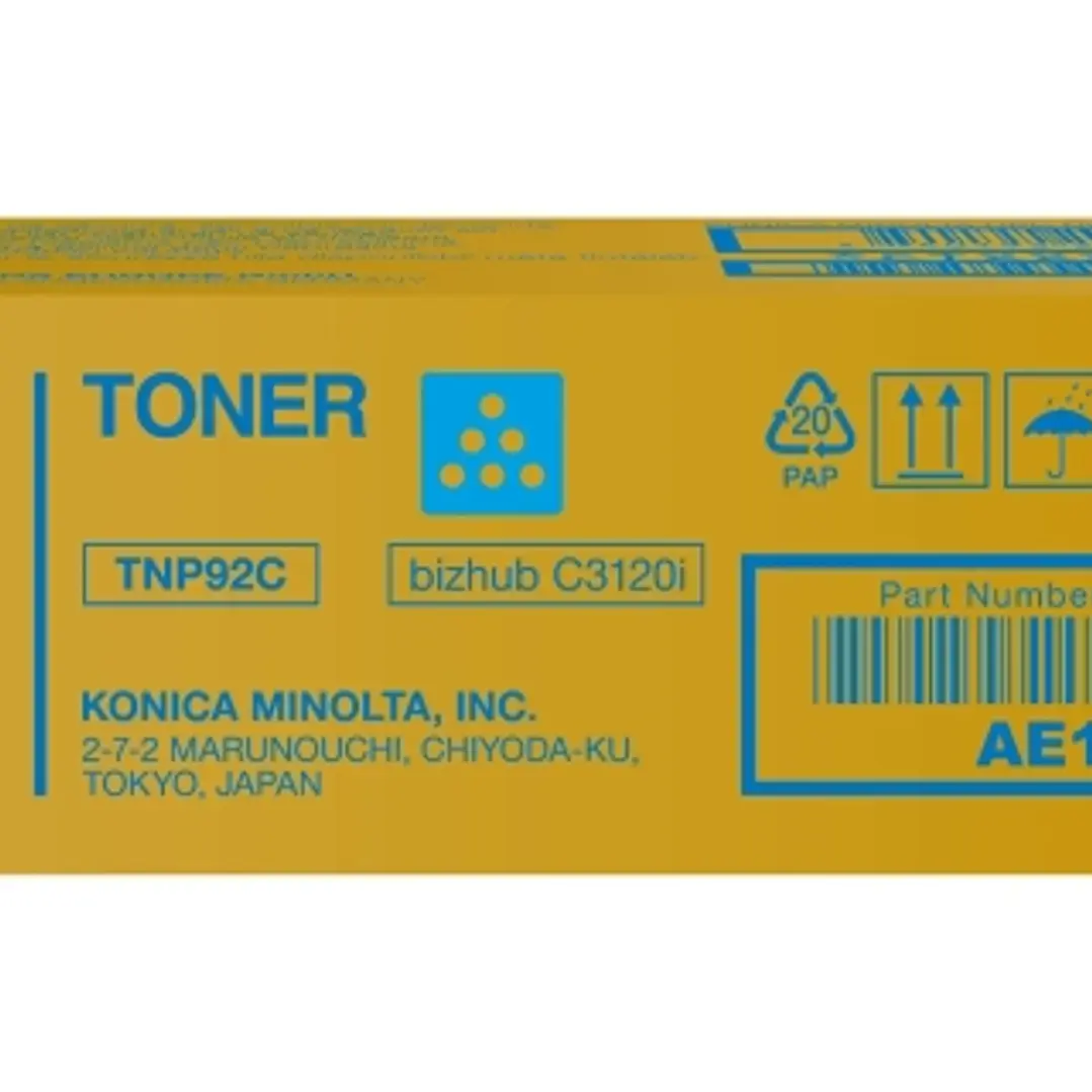 Konica Minolta TNP92 Cyan Cartucho de Toner Original TNP92C/AE1Y450 1