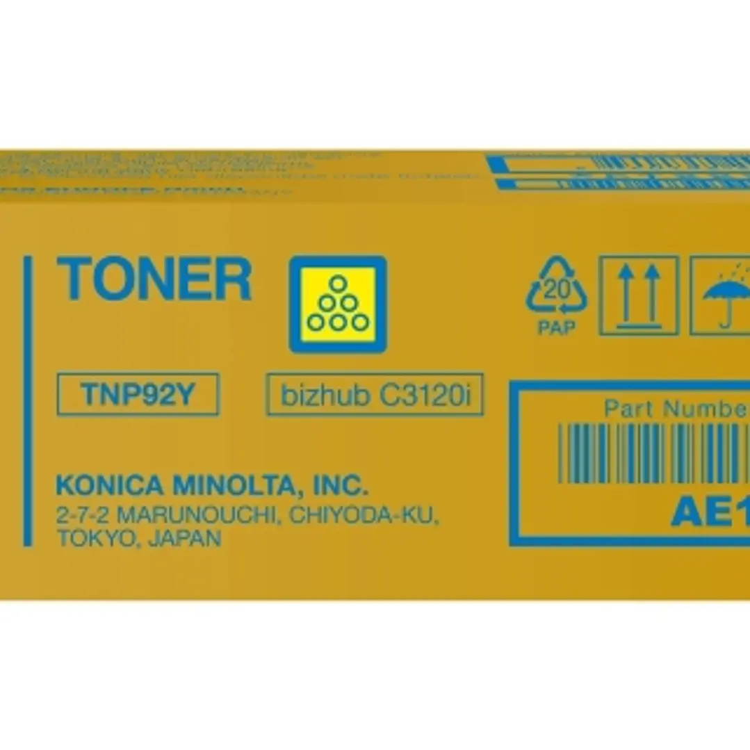 Konica Minolta TNP92 Amarillo Cartucho de Toner Original TNP92Y/AE1Y250 1